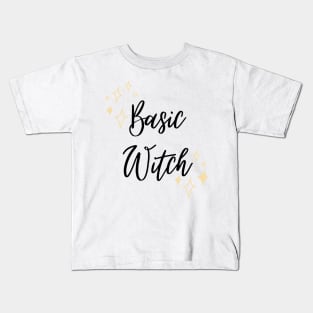 Basic Witch Halloween Cute Minimalistic Graphic Design Stars Cute Kids T-Shirt